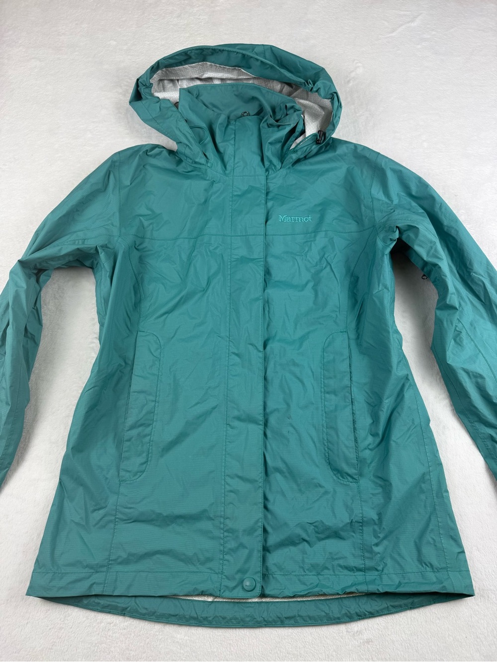 Marmot PreCip Rain Jacket Teal Waterproof Hooded Jacket Women's Small